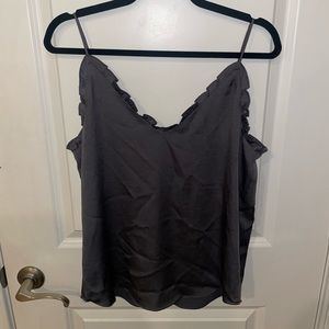 Express charcoal ruffle cami